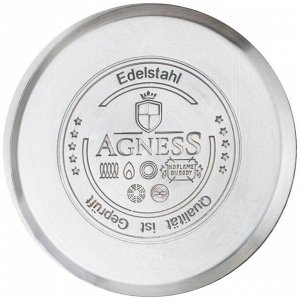Чайник AGNESS Fantasy 3,0 л с индукционным термоаккумулирующим дном и свистком, премиум нержавеющая сталь, 1 шт.