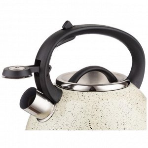 Чайник AGNESS Premium Steel 2,5 л со свистком и индукционным дном, стильный дизайн, нержавеющая сталь, 1 шт.