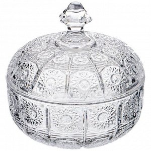 Элегантная конфетница с крышкой "Muza Crystal" - 250 мл, 11,5x11,5 см, высота 11 см, 1 шт.