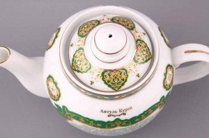 Фарфоровый чайник "Аятуль Курси" 350 мл с золотым восточным орнаментом – эксклюзивная мусульманская коллекция LEFARD, 1 шт.