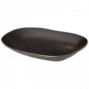 Элегантный набор обеденных тарелок "Midnight Gold" – 2 шт. (26,5x21x3,5 см), 1 шт.