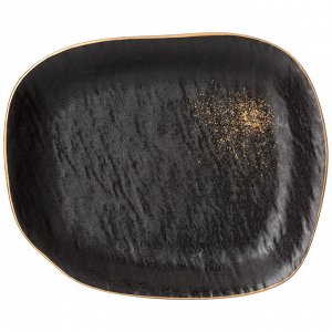 Элегантный набор обеденных тарелок "Midnight Gold" – 2 шт. (26,5x21x3,5 см), 1 шт.