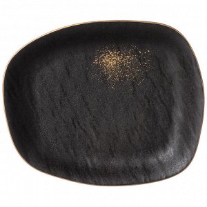 Элегантный набор закусочных тарелок "Midnight Gold" - 2 шт. (22x18.5x3 см), 1 шт.
