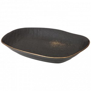 Элегантный набор закусочных тарелок "Midnight Gold" - 2 шт. (22x18.5x3 см), 1 шт.