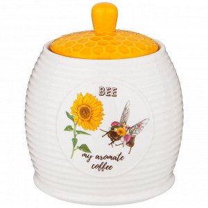 Стильная банка для хранения "Honey Bee" с крышкой, 750 мл, 13x12 см, 1 шт.