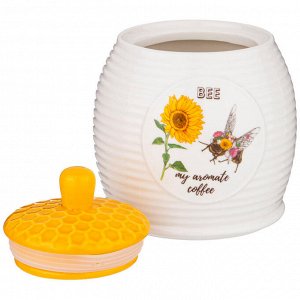 Стильная банка для хранения "Honey Bee" с крышкой, 750 мл, 13x12 см, 1 шт.
