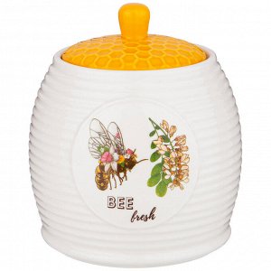 Стильная банка для меда "Honey Bee" с крышкой, 1000 мл, 14x13 см, 1 шт.