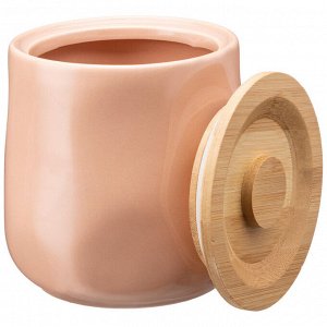 Элегантная банка для сыпучих продуктов "Meadow" 1000 мл, 12x11,5 см, Пудровый цвет, 1 шт.