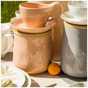 Элегантная банка для сыпучих продуктов "Meadow" 1000 мл, 12x11,5 см, Пудровый цвет, 1 шт.