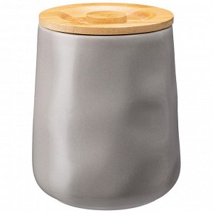Серая банка для сыпучих продуктов "Meadow" 15x12 см, 1400 мл