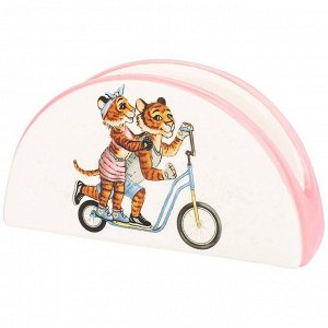 Салфетница "Тигриные Истории" - Элегантный Декор для Стола (13,5x4x7 см), 1 шт.