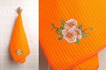 Кухонное полотенце 50x70 см &quot;Шиповник&quot; в ярком оранжевом цвете, 1 шт.