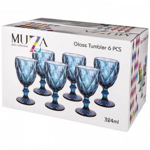 Элегантный набор бокалов для вина "Ромбо" (6 шт.) из серии "Muza Color", 320 мл, высота 17 см, 1 шт.