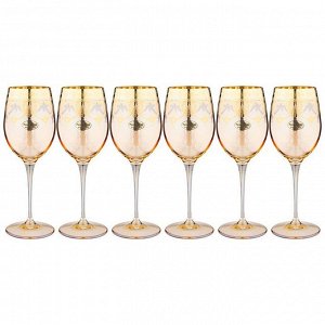 Элегантный набор бокалов для вина Amalfi Ambra Oro, 6 штук, 380 мл, 1 шт.