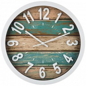 Настенные кварцевые часы "WOOD" - Диаметр 35 см, Циферблат 31 см, 1 шт.