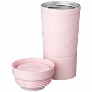 Термокружка AGNESS Tudor 380 мл с 360°-крышкой и кнопкой-стоппером, нерж. сталь 18/10, вакуум + медная прослойка