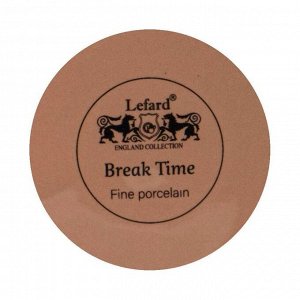 Чайный набор из фарфора Lefard "Break Time" на 2 персоны, терракотовый, с золотым ободком, 180 мл