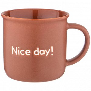 Кружка "NICE DAY" 450 мл - Уютный дизайн для вашего утра (13x10x9.6 см)