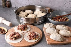 Мантоварка-пароварка нерж 4,0л стеклянная крышка 3секции ТМ KUKMARA