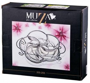 Элегантная менажница с 5 секциями на металлической подставке, 28x23x6 см, коллекция 'Muza', 1 шт.