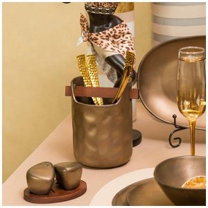 Элегантная подставка для кухонных принадлежностей "BRONZE" 15,5x10,5 см - стиль и удобство на вашей кухне, 1 шт.