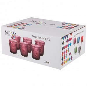 Набор стеканов "Гранат" (6 шт.) - Серия "Muza Color", 280 мл, высота 10 см, 1 шт.