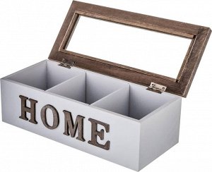 Элегантная шкатулка для чая с 3 секциями из коллекции "Home" (23x10,5x8 см), 1 шт.