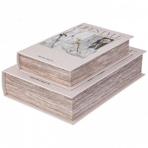 Элегантный набор шкатулок-книжек (2 шт.) - 30x21x7 см и 24x16x5 см, 1 шт.