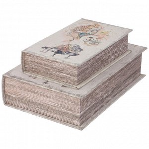 Элегантный набор шкатулок-книжек (2 шт.) - 27x18x7 см и 21x13x5 см, 1 шт.