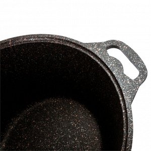 Кастрюля антипригарная литая 6,0л стеклянная крышка Granit ultra original ТМ KUKMARA