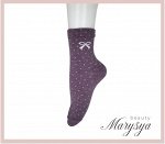 Slazenger Носки короткие фиолетовые точка принт бантик для женщин, 1 пара 23-25 см.