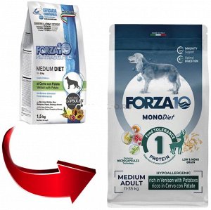 Сухой гипоаллергенных корм Forza 10 Medium Diet Cer Pat для взрослых собак средних пород Оленина и Картофель. 12 кг. Супер премиум. Италия