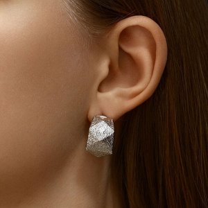 Серьги металл «Геометрия» объём, цвет серебро
