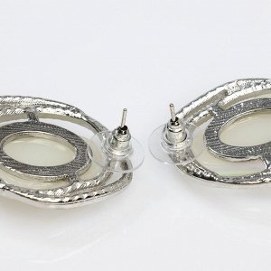Серьги с жемчугом «Абстракция» желание, цвет белый в серебре, камень форма и цвет МИКС
