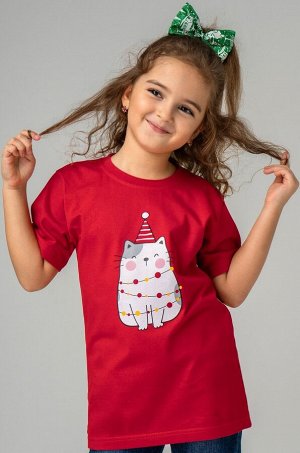 Футболка для девочки с новогодним принтом Happyfox
