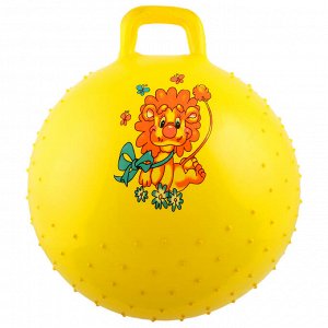 Мяч прыгун с ручкой «Девчонки и Мальчишки», массажный, d=55 см, 420 г, МИКС