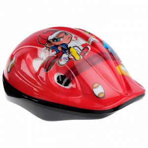 Шлем защитный OT-502 детский, размер S (52-54 см), цвет красный