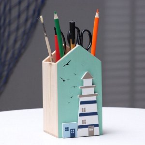 Карандашница дерево TAKE IT EASY «Маяк», 15×8×8 см