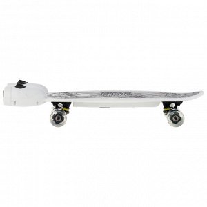 Скейтборд с эффектом дыма 68х20 см, колёса световые PU 60х45 мм, ABEC 7, цвет белый