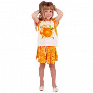 Футболка для девочки "Апельсины", рост 110 см (56), цвет сливки, принт апельсины ДДБ324001
