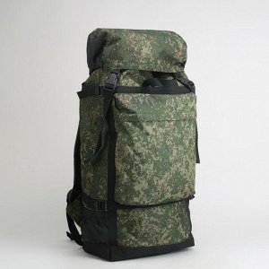 Рюкзак туристический, отдел на шнурке, 3 наружных кармана, объём - 50л, цвет хаки