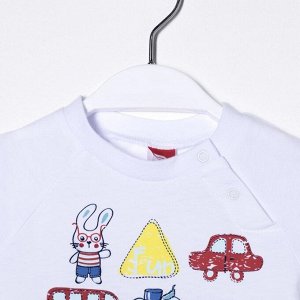 Комплект детский (футболка, шорты), рост 68 см, цвет белый