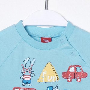 Комплект детский (футболка, шорты), рост 62 см, цвет голубой
