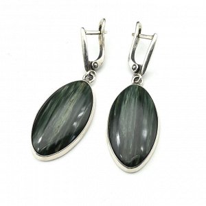 Серьги С925 кошачий глаз 17*31мм.