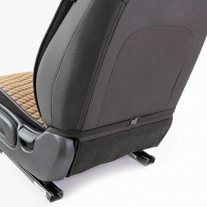 Накидки на передние сиденья CarPerformance, 2 шт. материал  fiberflax (лен), крупное плетение, прострочка ромб, поролон 10 мм., противоскользящая подкладка,  , бежевый