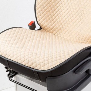 Накидки на передние сиденья CarPerformance, 2 шт. материал  fiberflax (мягкий лен), мелкое плетение, прострочка ромб, поролон 10 мм., противоскользящая подкладка , бежевый