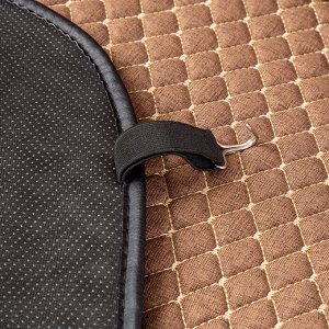 Накидки на передние сиденья CarPerformance, 2 шт. материал  fiberflax (мягкий лен), мелкое плетение, прострочка ромб, поролон 10 мм., противоскользящая подкладка , корич./бежевый