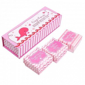 Подарочный набор для девочки "С рождением малышки": фотоальбом на 20 магнитных листов, набор памятных коробчек, капсула пожелани