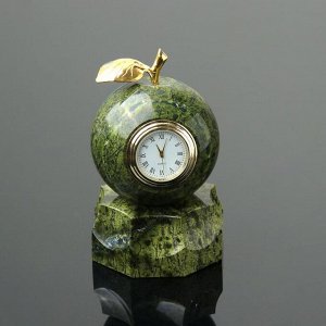 Часы  "Яблоко", на подставке, 7,5х13 см, змеевик