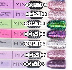 OGP-102s Гель-лак для покрытия ногтей. MIX: Pink Holographic Shimmer